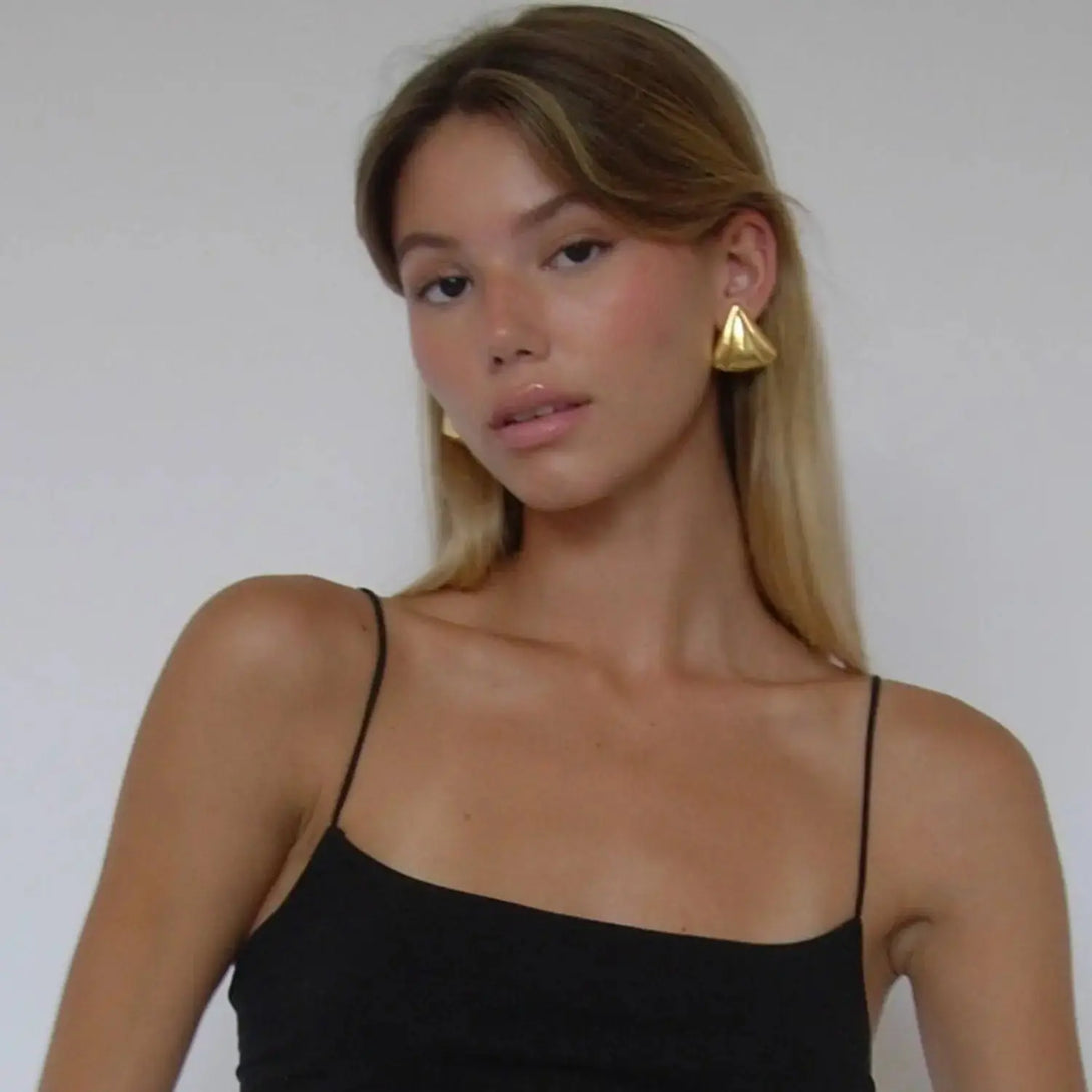 Lovcia Stainless Steel Seashell Shape Earrings-Earrings-Gold-One Size-Gold