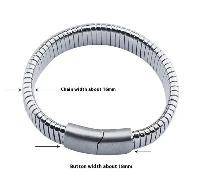Lovcia Stainless Steel Stretch Chain Hipster Style Bracelet for Men & Women-Bracelets-Bracelet Chain Length 16 cm-Bracelet Chain Length 16 cm
