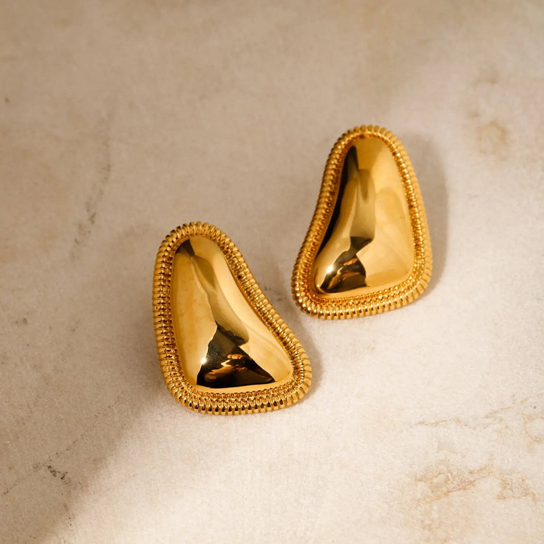 Lovcia Stainless Steel Stud Earrings-Earrings-Gold-One Size-Gold