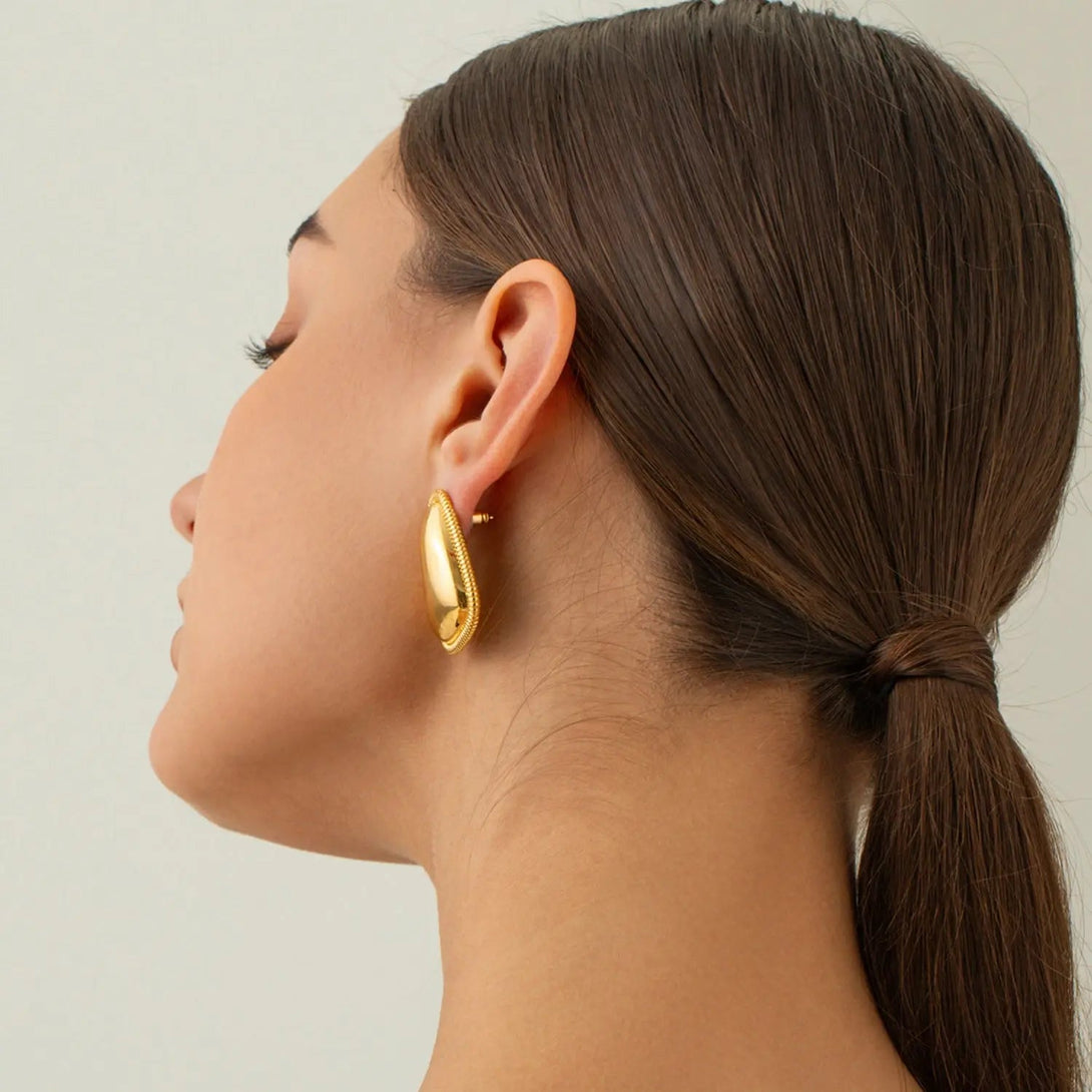 Lovcia Stainless Steel Stud Earrings-Earrings-Gold-One Size-Gold