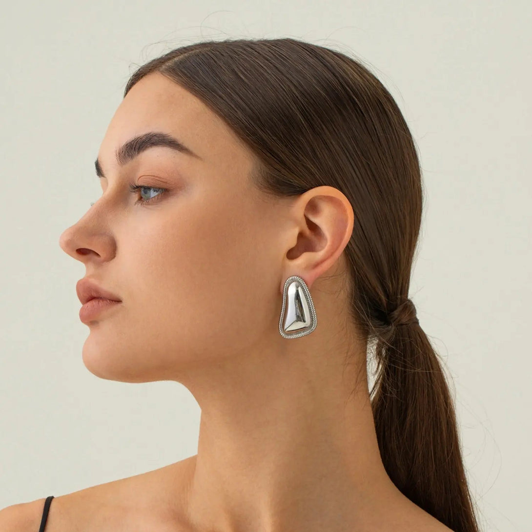 Lovcia Stainless Steel Stud Earrings-Earrings-Gold-One Size-Gold