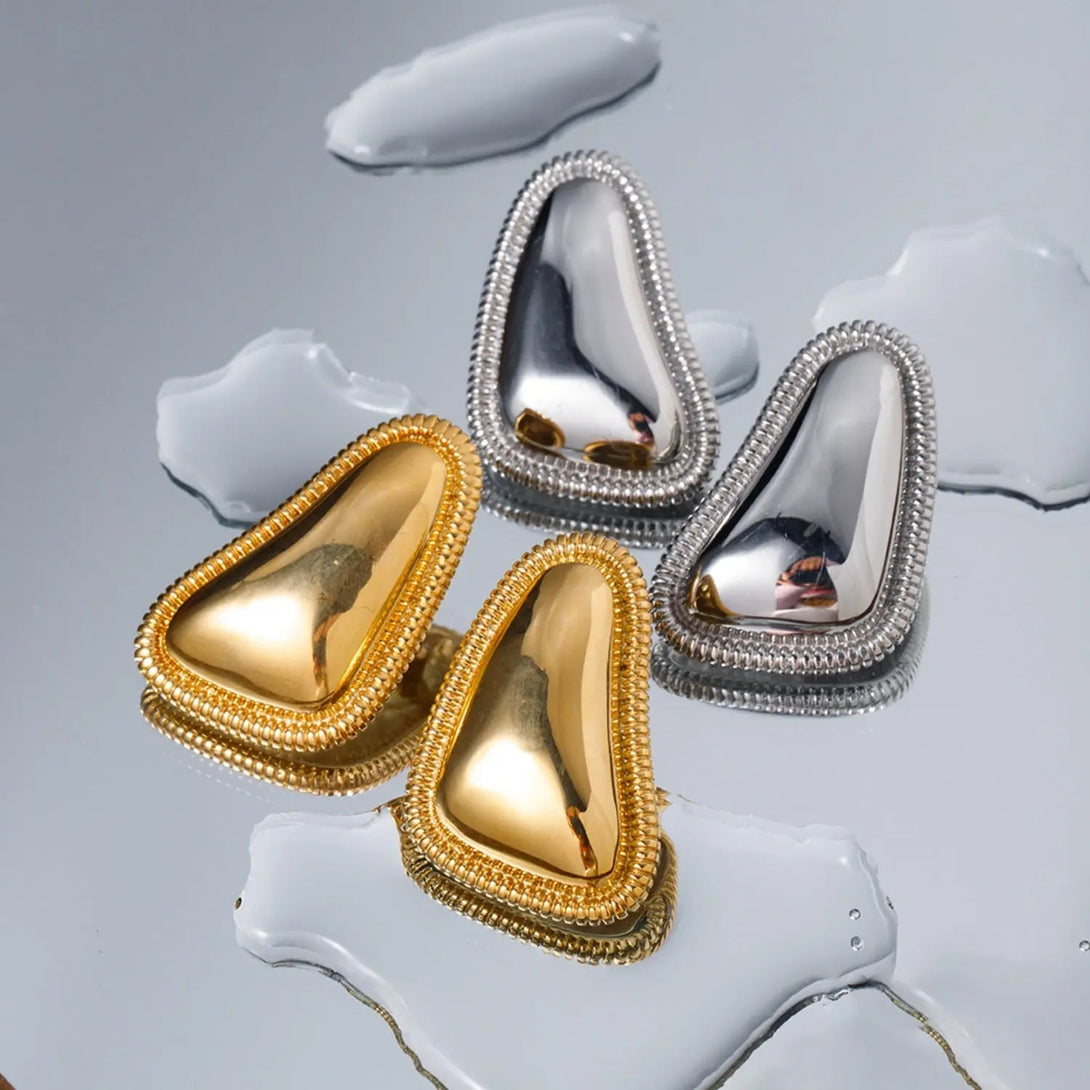 Lovcia Stainless Steel Stud Earrings-Earrings-Gold-One Size-Gold