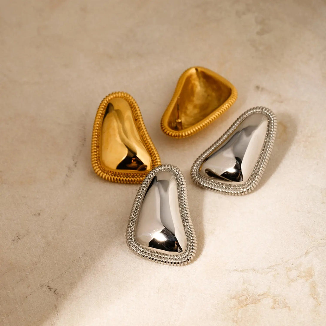 Lovcia Stainless Steel Stud Earrings-Earrings-Gold-One Size-Gold