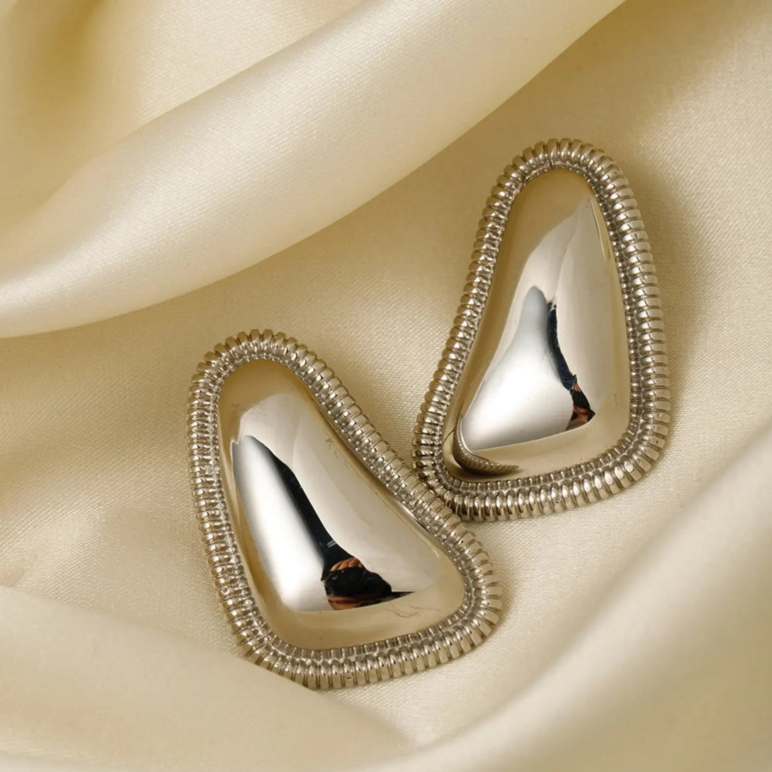 Lovcia Stainless Steel Stud Earrings-Earrings-Silver-One Size-Silver