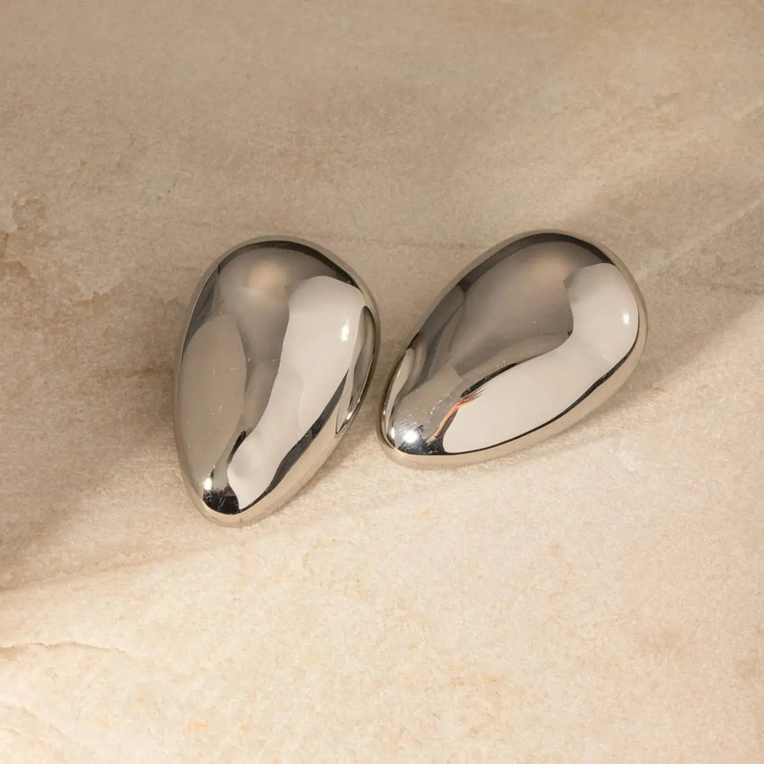 Lovcia Stainless Steel Teardrop Stud Earrings-Earrings-Gold-One Size-Gold