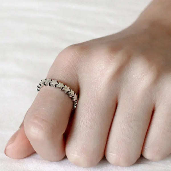 Lovcia Star Adjustable 925 Sterling Silver Ring-Rings-