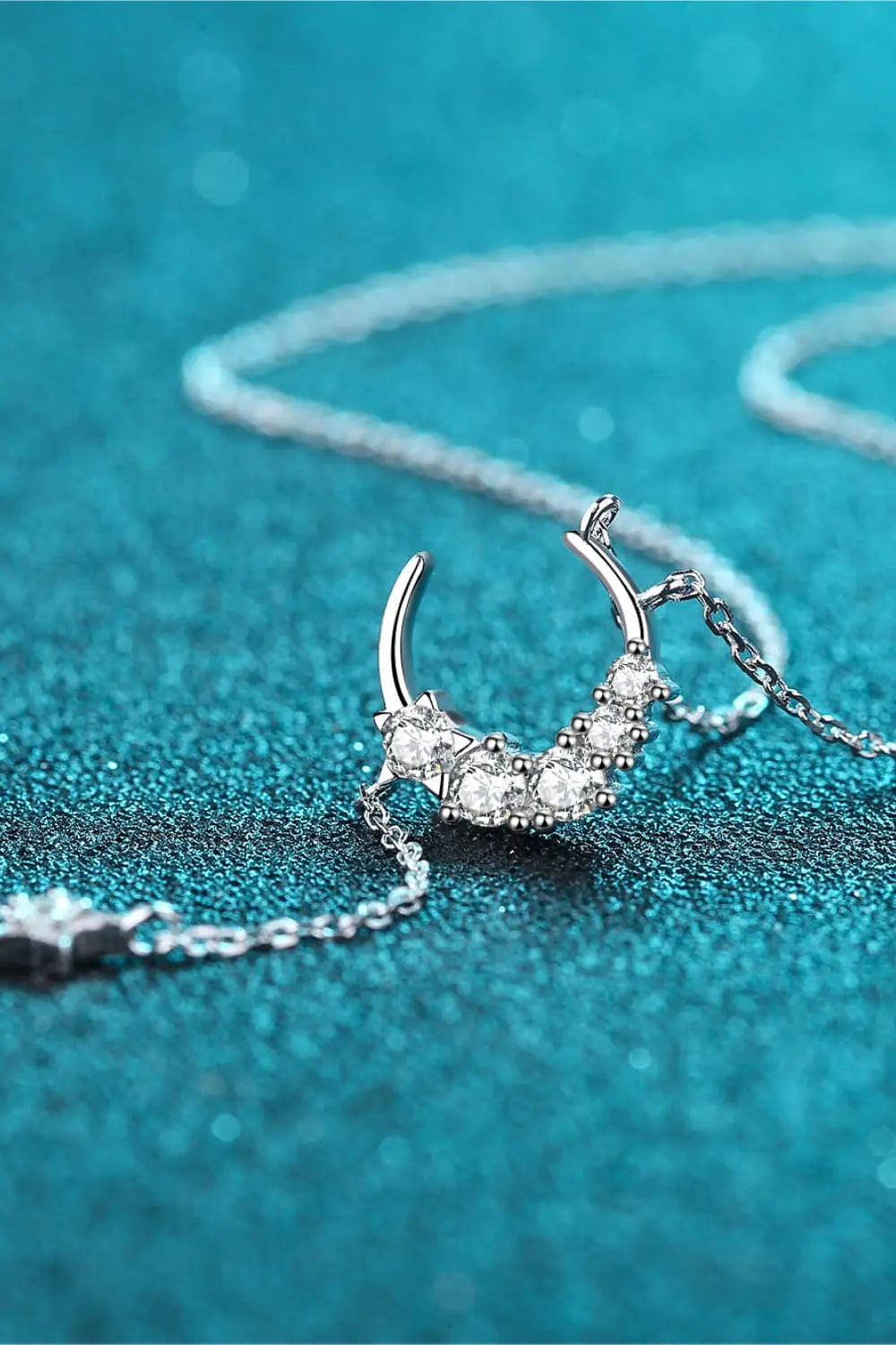 Lovcia Star & Moon Moissanite Necklace-Necklaces-Silver-One Size-Silver