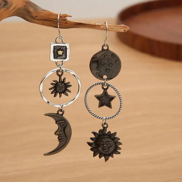 Lovcia Star, Sun, and Moon Earrings-Earrings-Copper-One Size-Copper