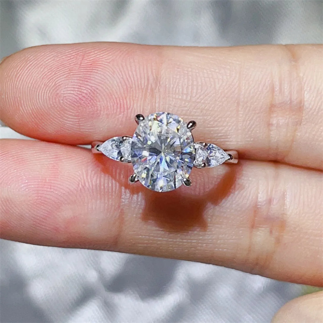 Lovcia Starlight Bloom 3 Carat Moissanite 925 Sterling Silver Ring for Women - White-5- - Buy latest trendy Rings for Women and Girls