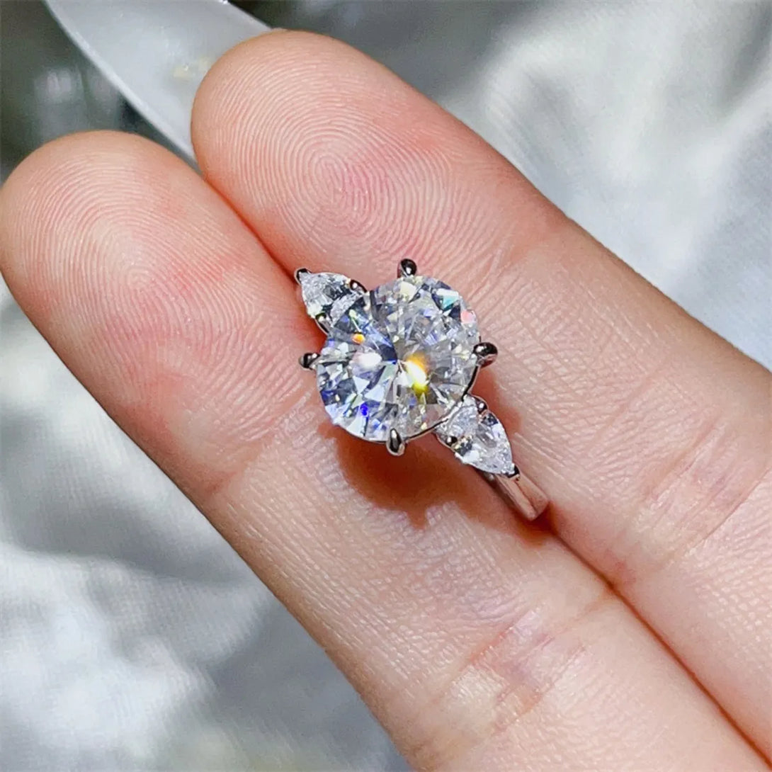 Lovcia Starlight Bloom 3 Carat Moissanite 925 Sterling Silver Ring for Women - White-5- - Buy latest trendy Rings for Women and Girls