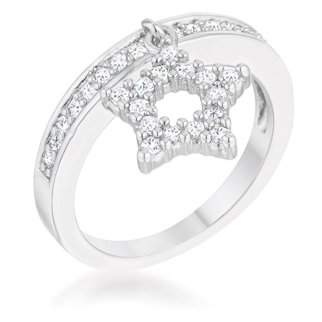 Lovcia Starlit CZ Rhodium Holiday Charm Eternity Band Ring-Rings-5-5