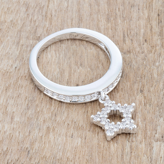 Lovcia Starlit CZ Rhodium Holiday Charm Eternity Band Ring-Rings-5-5