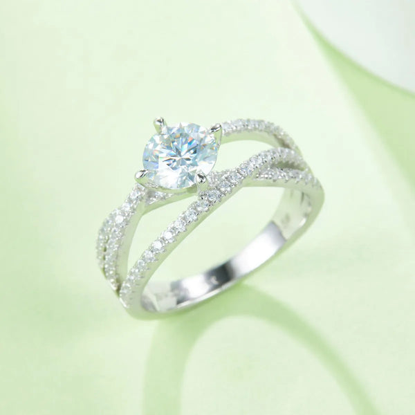 Lovcia Starlit Path 1 Carat Moissanite 925 Sterling Silver Ring for Women - Silver-5- - Buy latest trendy Rings for Women and Girls