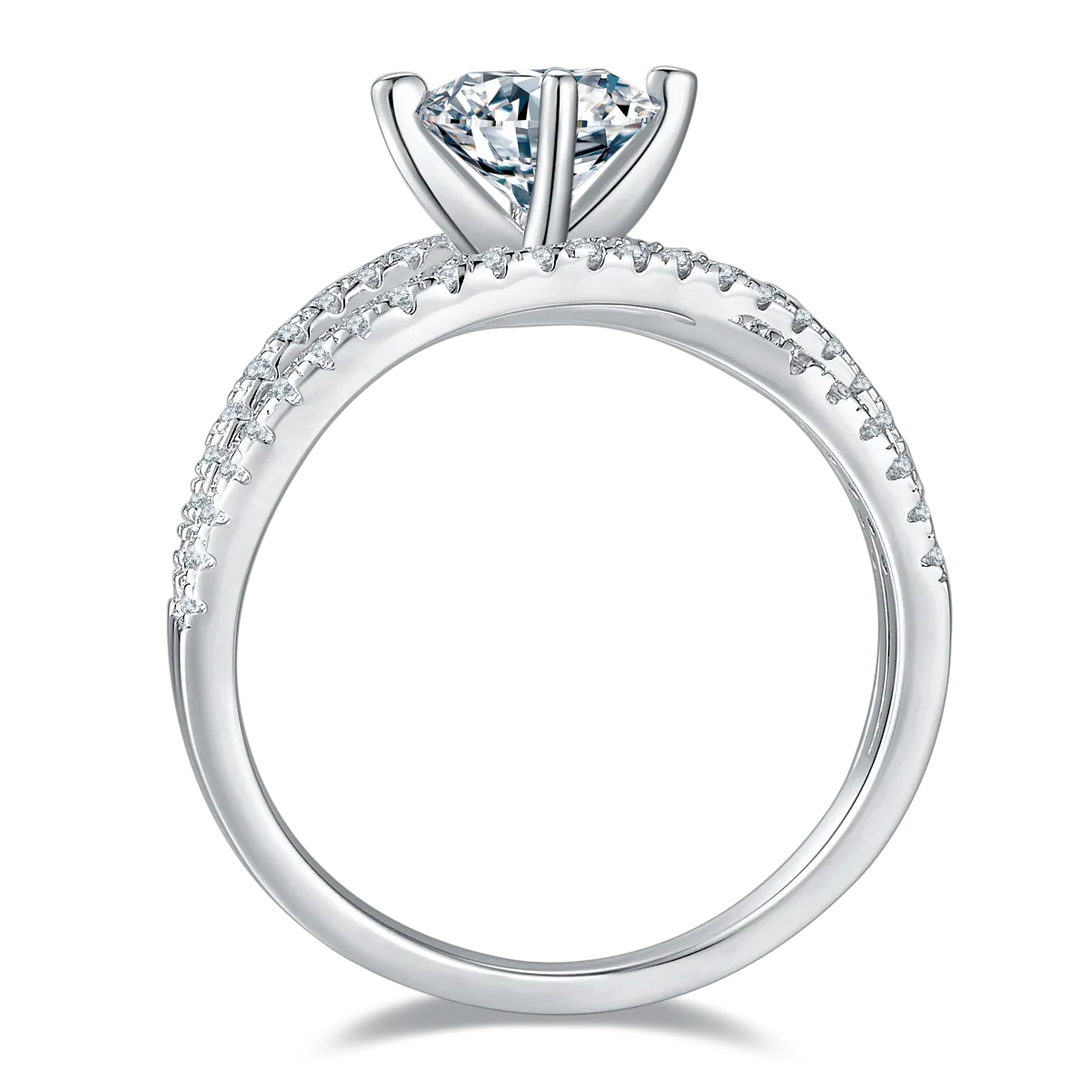 Lovcia Starlit Path 1 Carat Moissanite 925 Sterling Silver Ring for Women - Silver-5- - Buy latest trendy Rings for Women and Girls