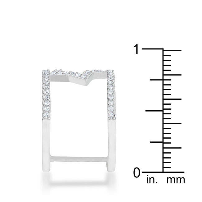Lovcia Stellar Chic 0.75ct CZ Rhodium-Plated Star Ring-Rings-5-5