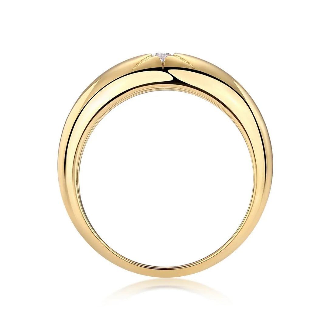Lovcia Stellar Glow 925 Sterling Silver Moissanite Ring for Women - Gold-5- - Buy latest trendy Rings for Women and Girls