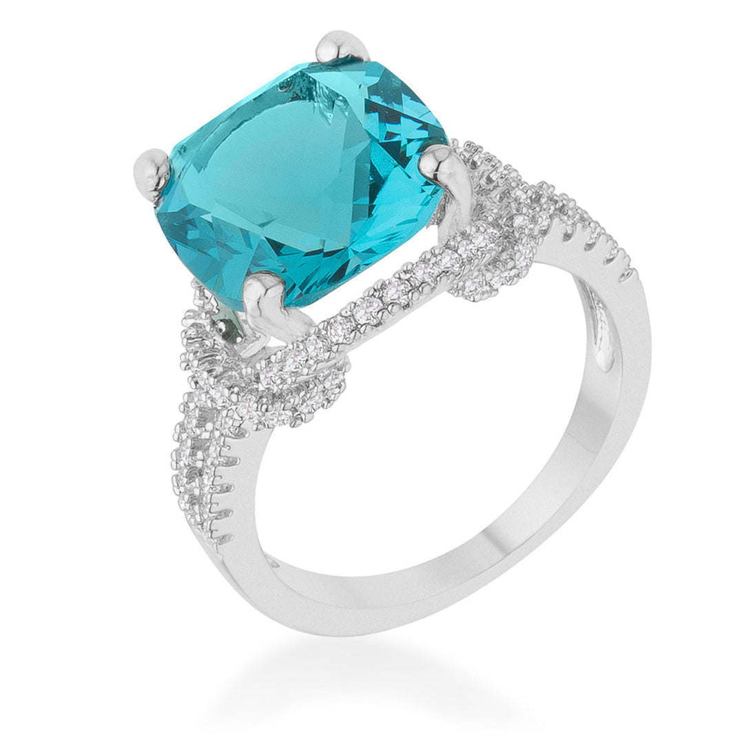 Lovcia Stellar Shine 6.2ct Aqua CZ Cushion-Cut Cocktail Ring-Rings-5-5