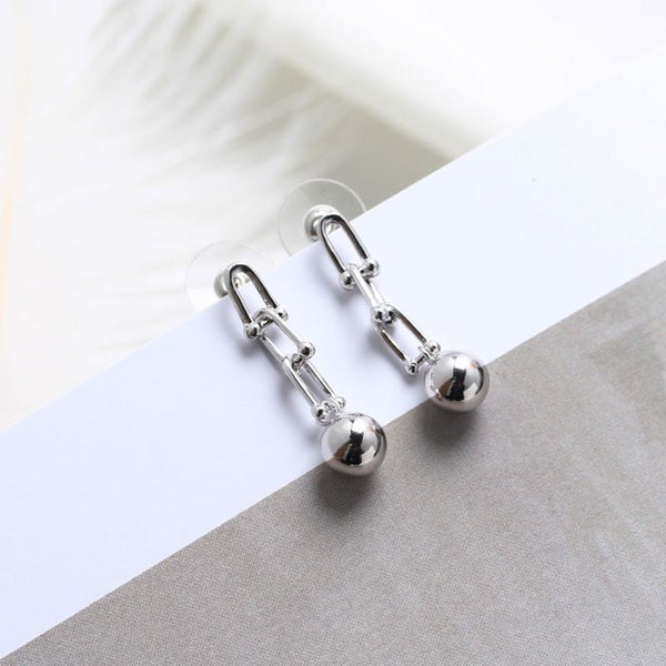 Lovcia Sterling Silver 8mm Hollow Chain Tassel Earrings-Earrings-