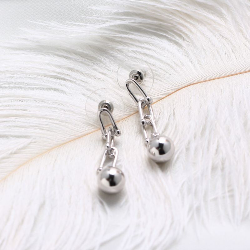 Lovcia Sterling Silver 8mm Hollow Chain Tassel Earrings-Earrings-