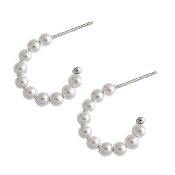 Lovcia Sterling Silver 925 Hoop Earrings for Women with Shell Pearls-Earrings-