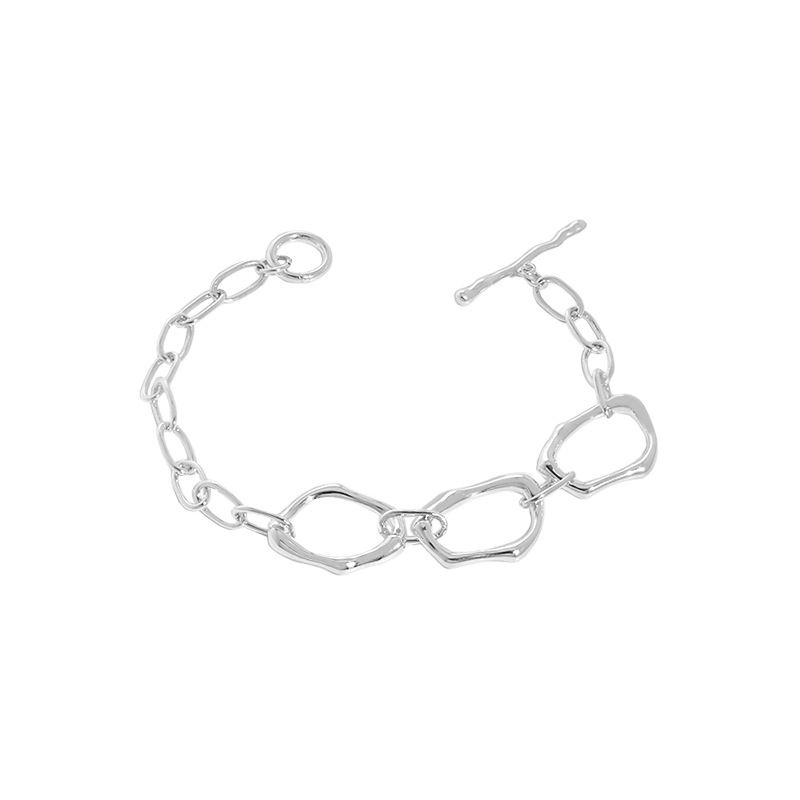 Lovcia Sterling Silver 925 Irregular Hollow Chain Bracelet-Bracelets-