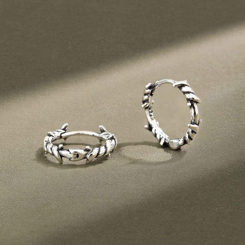 Lovcia Sterling Silver 925 Twisted Hoop Earrings 10mm-Earrings-