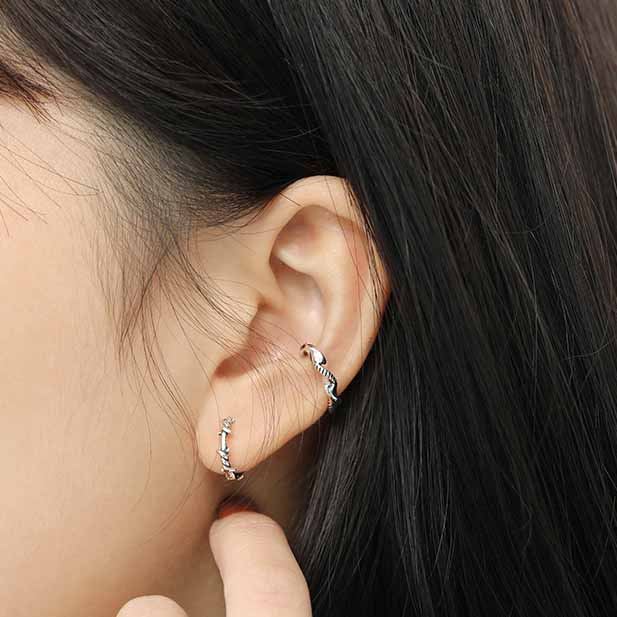 Lovcia Sterling Silver 925 Twisted Hoop Earrings 10mm-Earrings-