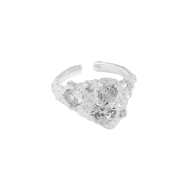 Lovcia Sterling Silver Adjustable Ring With CZ Stones-Rings-Pink CZ-Pink CZ