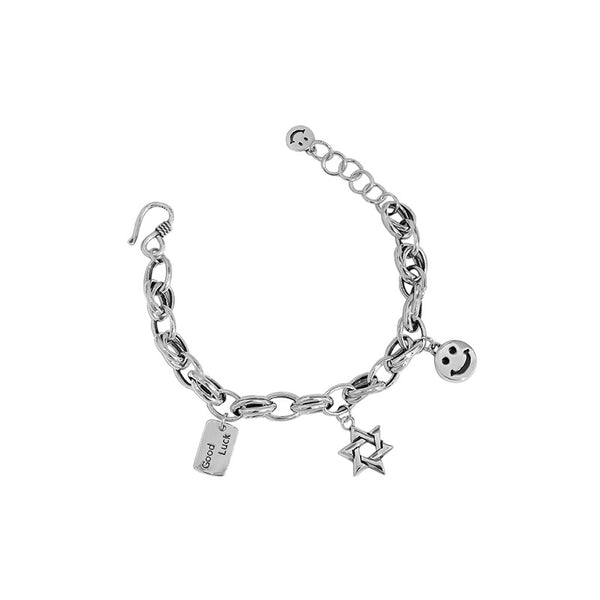 Lovcia Sterling Silver Bracelet Star Charm 160mm Good Luck-Bracelets-Vintage-Vintage