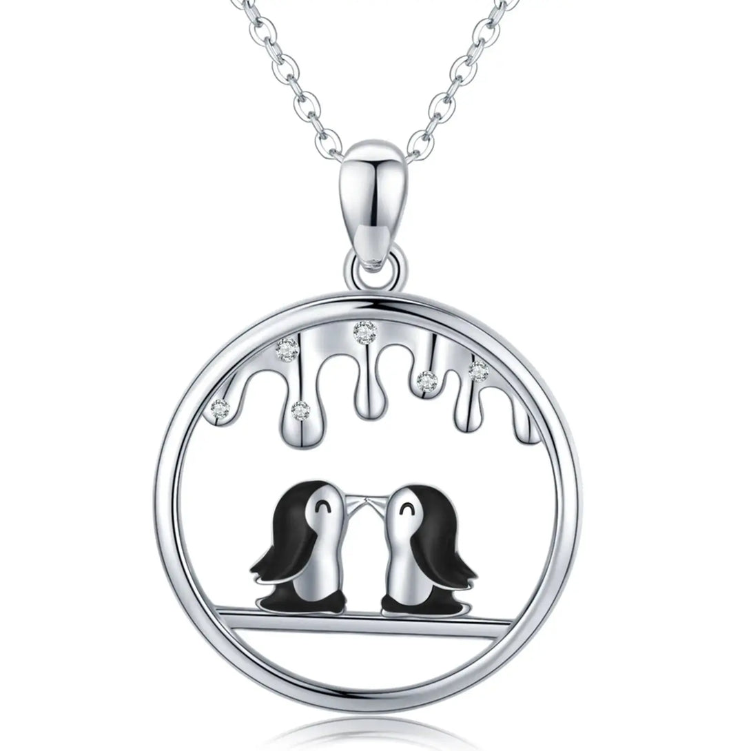 Lovcia Sterling Silver Cute Animal Penguin Pendant Necklaces Jewellery-Necklaces-21mm-21mm