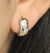 Lovcia Sterling Silver Gold Plated Huggie Earrings 10mm-Earrings-Rhodium-Rhodium