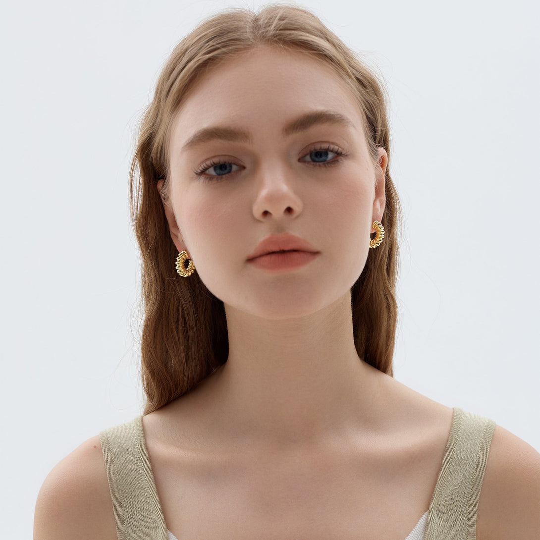 Lovcia Sterling Silver Gold Plated Oversized Hoop Earrings-Earrings-Yellow Gold-Yellow Gold