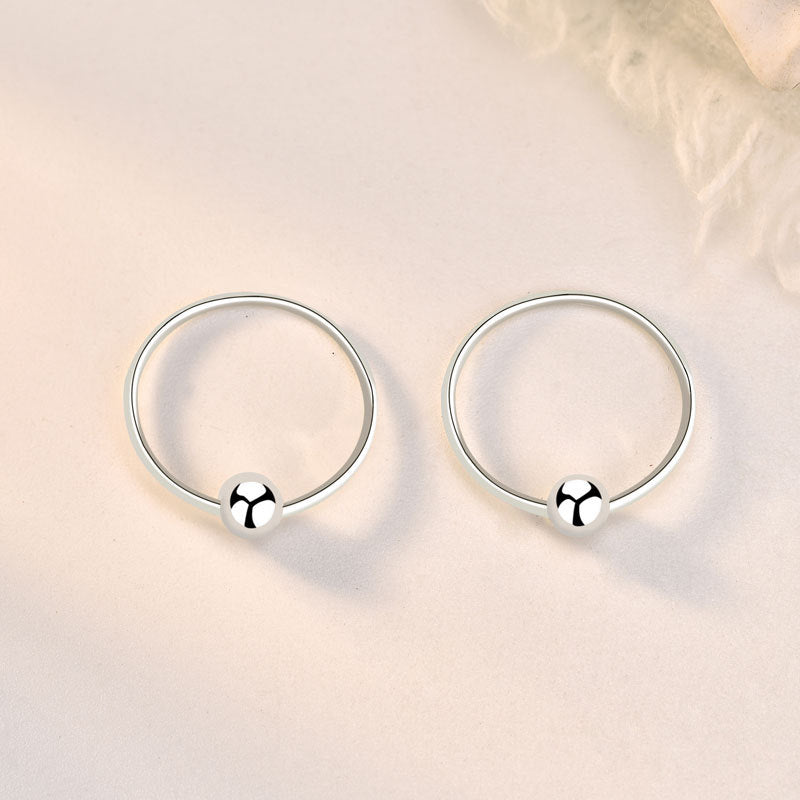 Lovcia Sterling Silver Mini Beaded Hoop Earrings for Women - 925 Rhodium Plated-Earrings-10mm-10mm