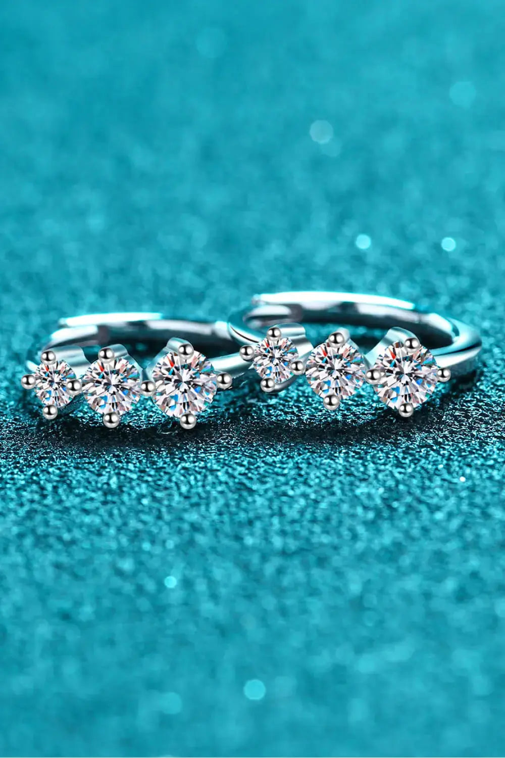 Lovcia Sterling Silver Moissanite Huggie Earrings-Earrings-Silver-One Size-Silver