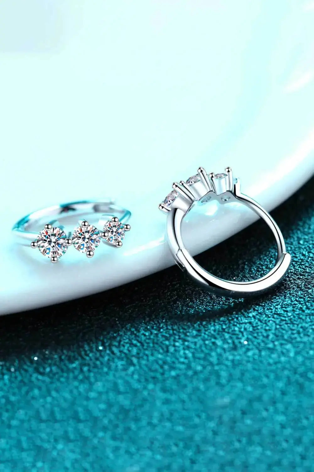 Lovcia Sterling Silver Moissanite Huggie Earrings-Earrings-Silver-One Size-Silver