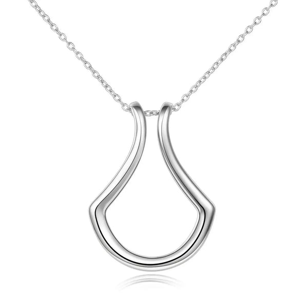 Lovcia Sterling Silver Ring Holder Necklace Pendant Jewellery for Women-Necklaces-rose gold-Cable Chain-rose gold