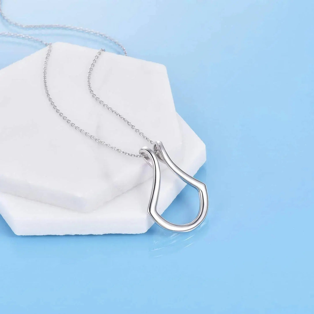 Lovcia Sterling Silver Ring Holder Necklace Pendant Jewellery for Women-Necklaces-rose gold-Cable Chain-rose gold