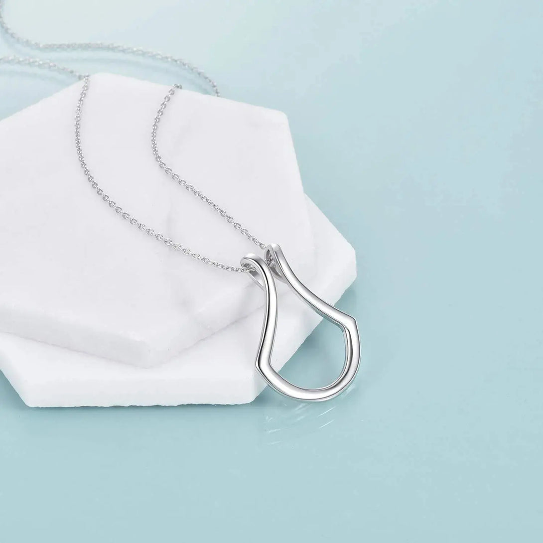 Lovcia Sterling Silver Ring Holder Necklace Pendant Jewellery for Women-Necklaces-rose gold-Cable Chain-rose gold
