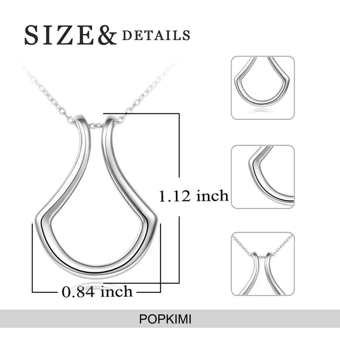 Lovcia Sterling Silver Ring Holder Necklace Pendant Jewellery for Women-Necklaces-rose gold-Cable Chain-rose gold