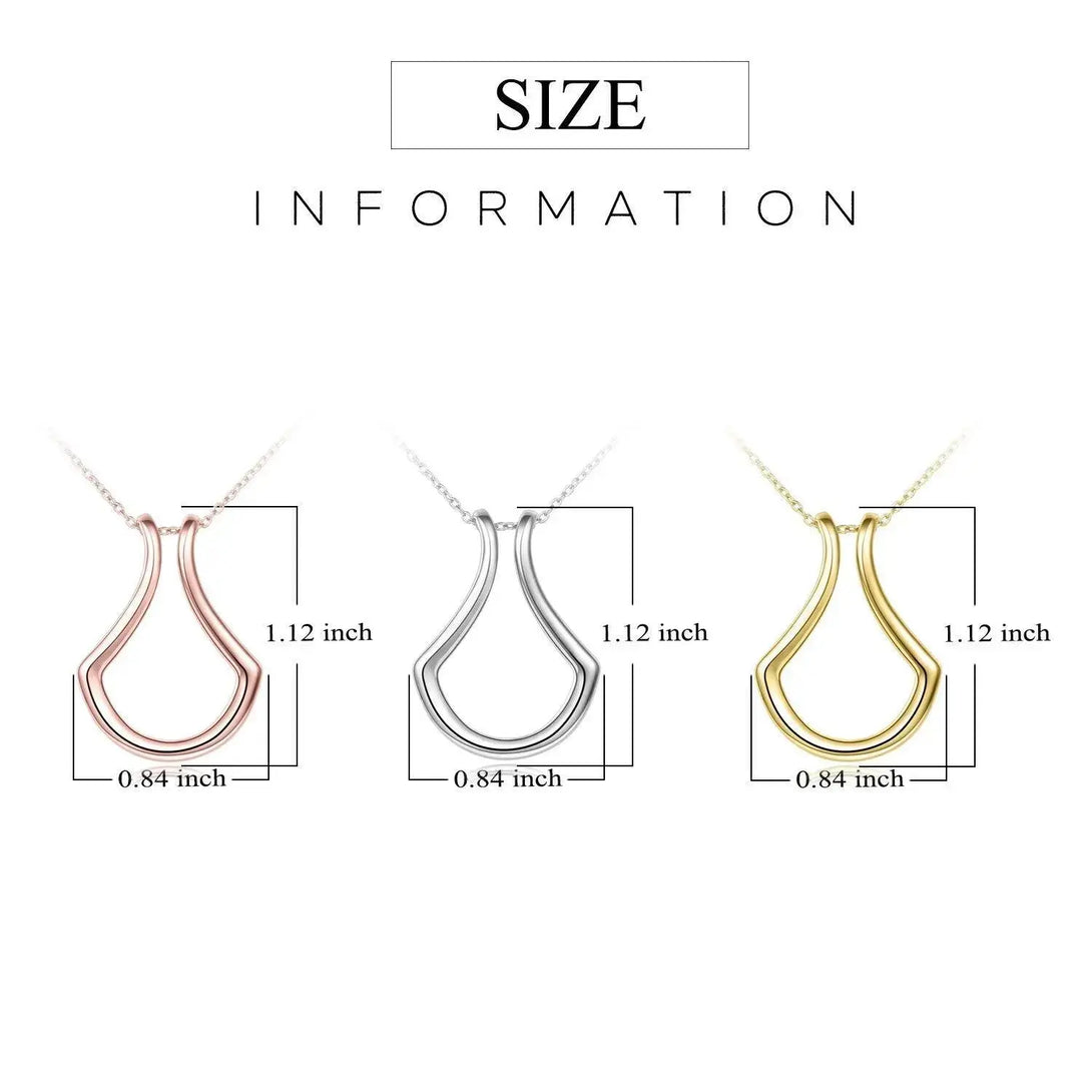 Lovcia Sterling Silver Ring Holder Necklace Pendant Jewellery for Women-Necklaces-rose gold-Cable Chain-rose gold