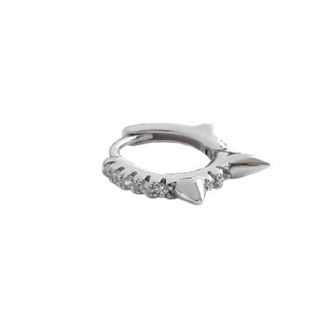 Lovcia Sterling Silver Rivet and Hoop Earrings for Women with AAA Cubic Zirconia-Earrings-C - C Hoop-C - C Hoop