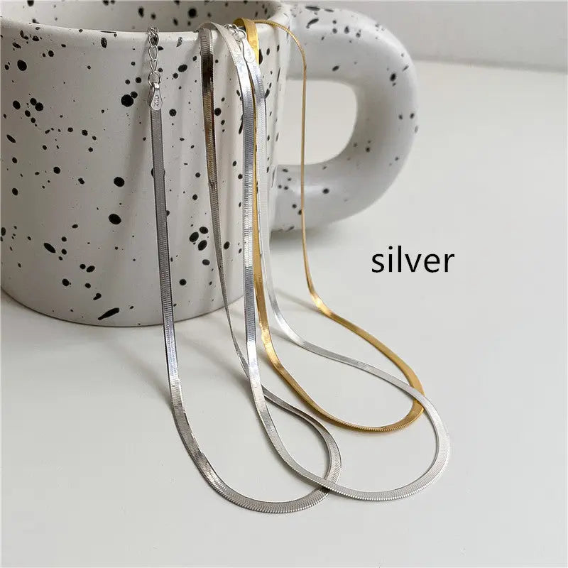 Lovcia Sterling Silver Vintage Clavicle Chain Necklace for Women
