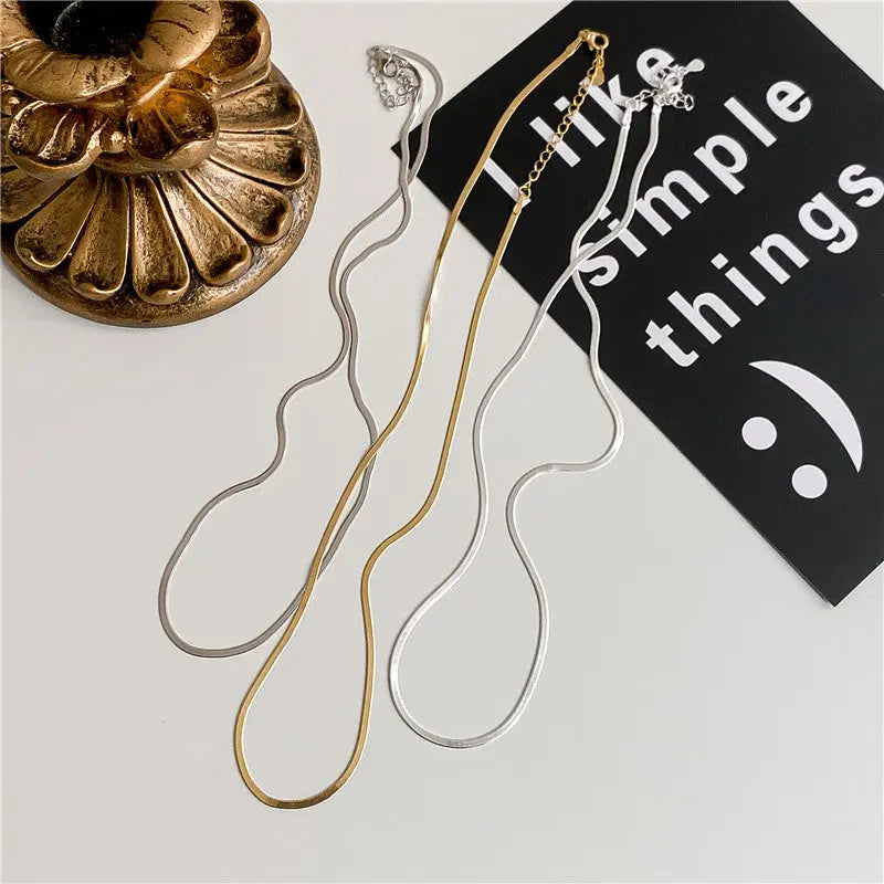 Lovcia Sterling Silver Vintage Clavicle Chain Necklace for Women