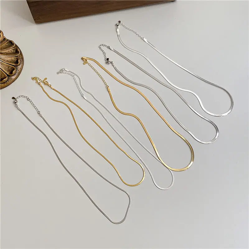 Lovcia Sterling Silver Vintage Clavicle Chain Necklace for Women