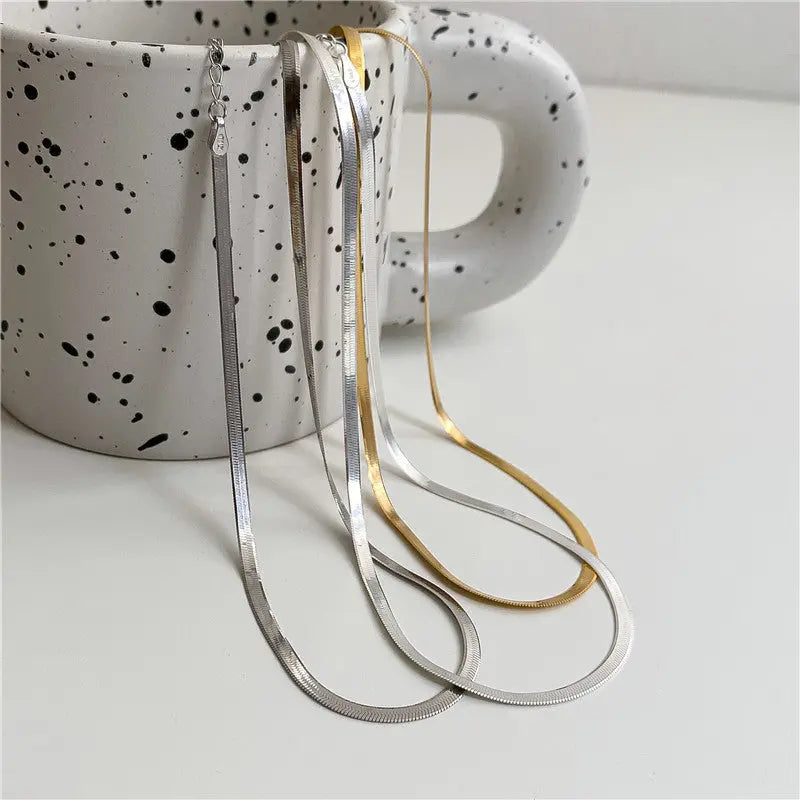 Lovcia Sterling Silver Vintage Clavicle Chain Necklace for Women