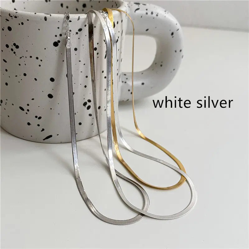 Lovcia Sterling Silver Vintage Clavicle Chain Necklace for Women