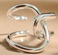 Lovcia Street Irregular Line Cross Adjustable Gold Ring-Rings-Silver Plated-
