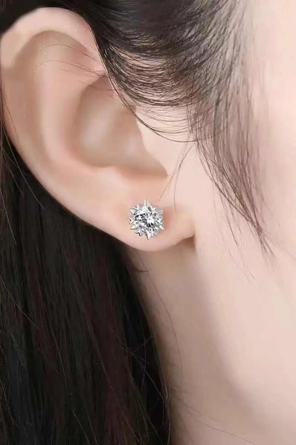 Lovcia Stuck On You 4 Carat Moissanite Stud Earrings-Earrings-Silver-One Size-Silver