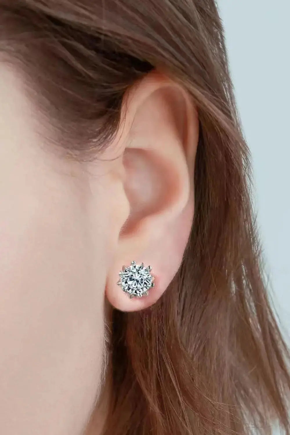 Lovcia Stuck On You 4 Carat Moissanite Stud Earrings-Earrings-Silver-One Size-Silver