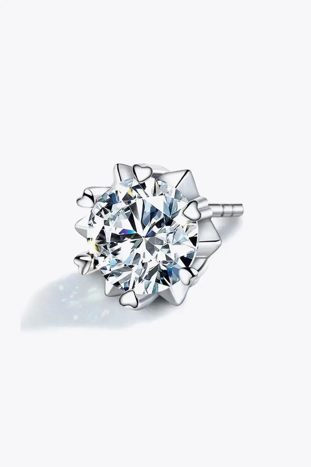 Lovcia Stuck On You 4 Carat Moissanite Stud Earrings-Earrings-Silver-One Size-Silver